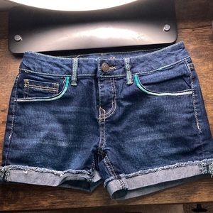 Studio V dark colored jean shorts
